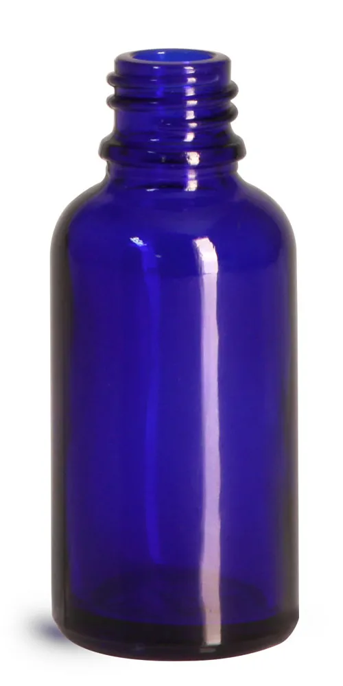 30 ml Glass Bottles, Cobalt Blue Glass Euro Dropper Bottles (Bulk), Caps NOT Included