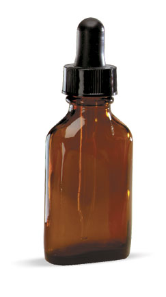 1 oz Amber Glass Oval Bottles w/ Black Bulb Glass Droppers