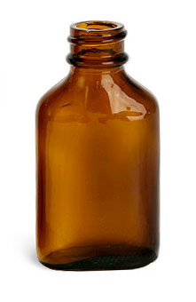Amber Glass Oval Bottles (Bulk), Caps NOT Included