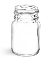 15 cc        Clear Glass Pharmaceutical Round Bottles (Bulk), Caps NOT Included