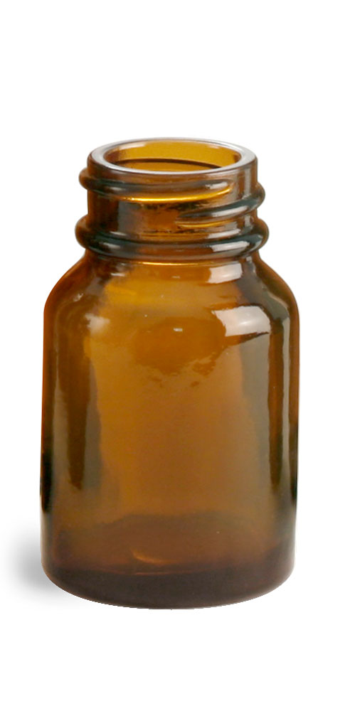30 cc        Amber Glass Pharmaceutical Round Bottles (Bulk), Caps NOT Included