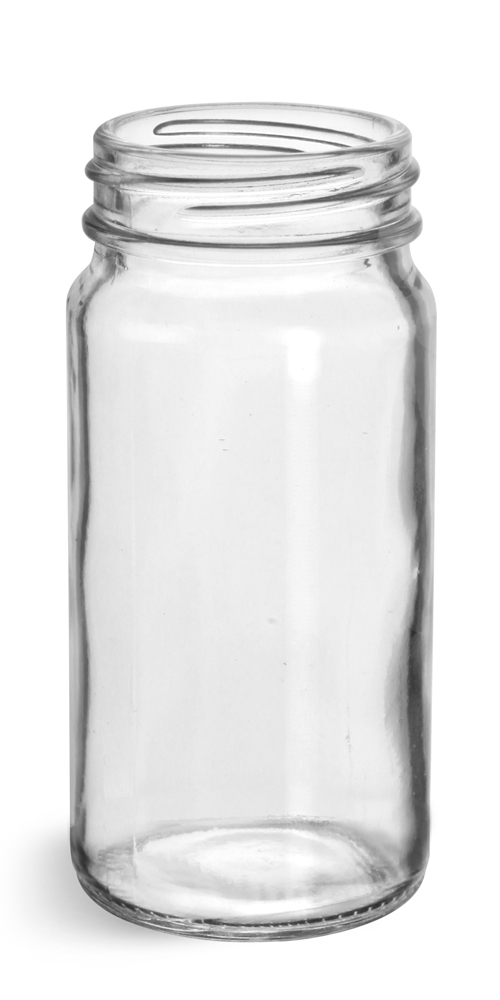 clear glass spice bottles