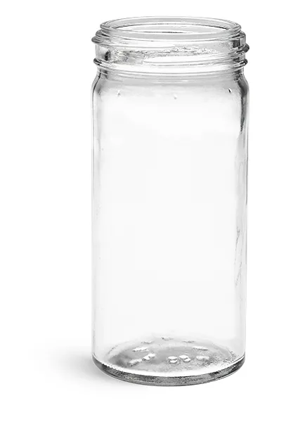 4 oz Clear Glass Straight Sided Spice Jars (Bulk), Caps Not Included