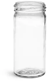 Clear Glass Straight Sided Spice Jars (Bulk), Caps NOT Included