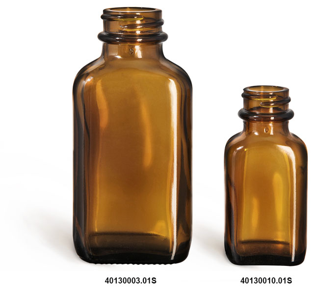 Glass Bottles, Glass Amber Oval Bottle (Bulk), Caps NOT Included