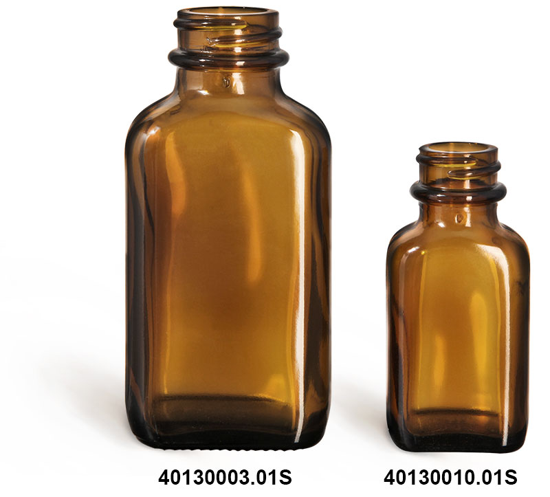 Glass Bottles, Glass Amber Oval Bottle (Bulk), Caps NOT Included