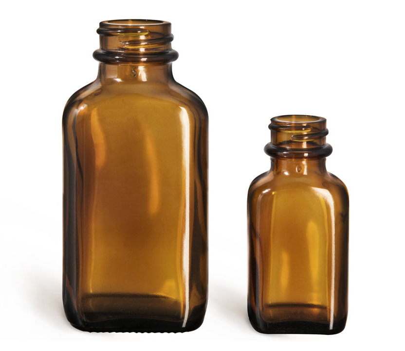 3 oz  Glass Amber Oval Bottles (Bulk)