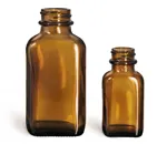 Glass Bottles, Glass Amber Oval Bottle (Bulk), Caps NOT Included