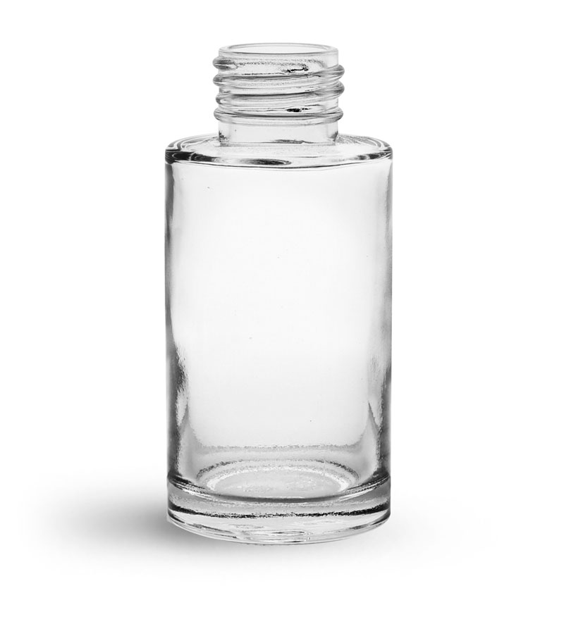 Clear Glass Cylinder Bottle (Bulk), Caps NOT Included 