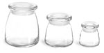 Glass Bath Salt Jars w/ Glass Flat Pressed Lids