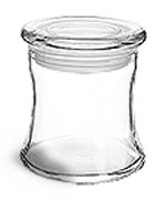 Glass Bath Salt Jars w/ Glass Flat Pressed Lids
