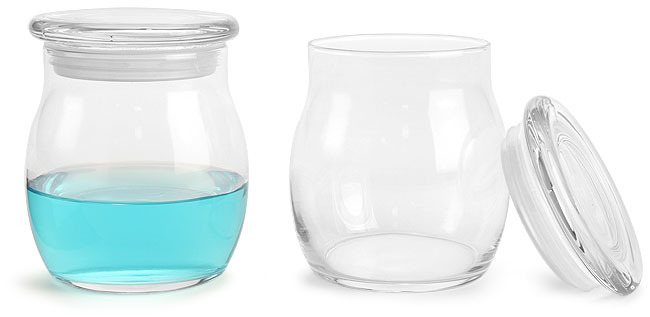 Clear Glass Candle Jars with Flat Pressed Lids