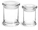 Glass Bath Salt Jars w/ Glass Flat Pressed Lids