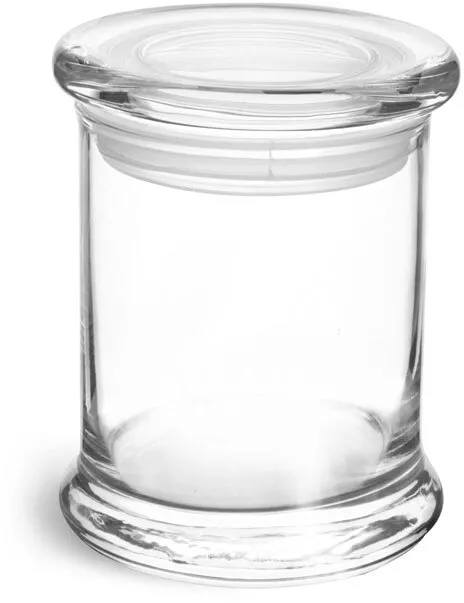 12.5 oz Clear Glass Candle Jars w/ Glass Flat Pressed Lids