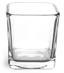Glass Jars, 7.5 oz Clear Glass Square Candle Jars