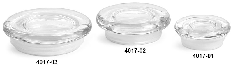 Glass Lids, Clear Glass Flat Pressed Jar Lids w/ Fitments