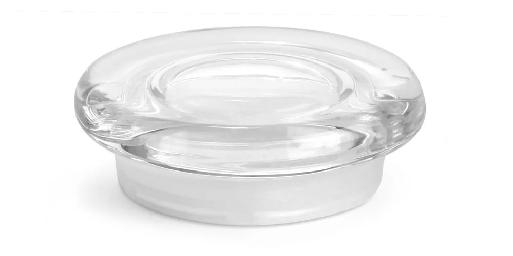 Medium Clear Glass Flat Pressed Lids w/ Fitments
