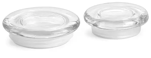 Clear Glass Flat Pressed Lids w/ Fitments