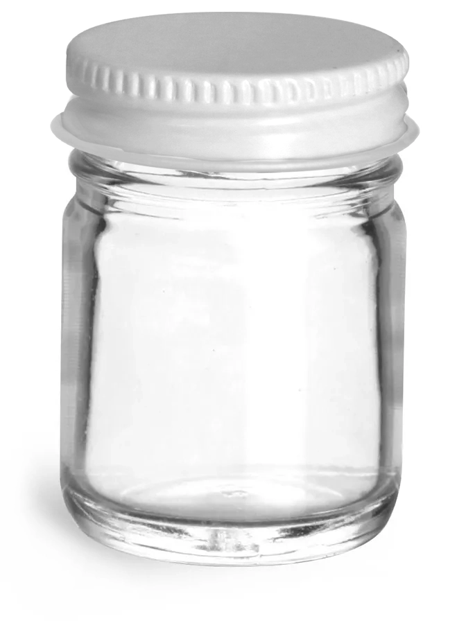16 Ounce Glass Sauce Bottle - With 38mm White Metal Lids - Case of 12