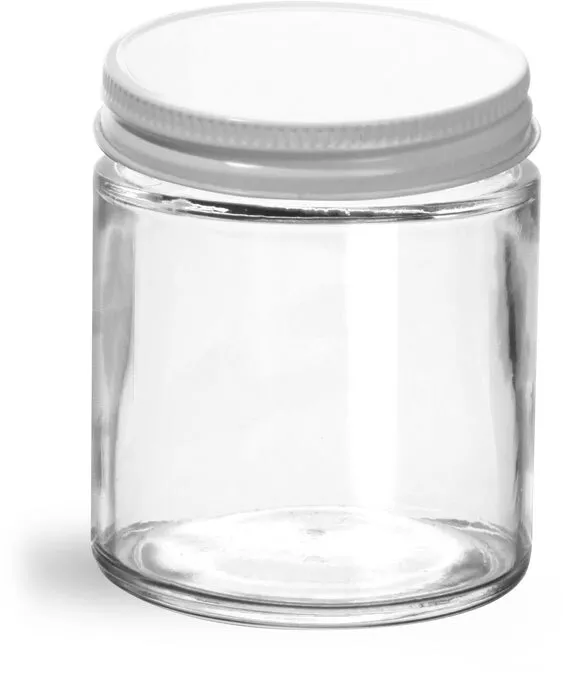 Glass Jar w/ White Metal Lid 16oz. -  - Glass Etching Supplies  Superstore