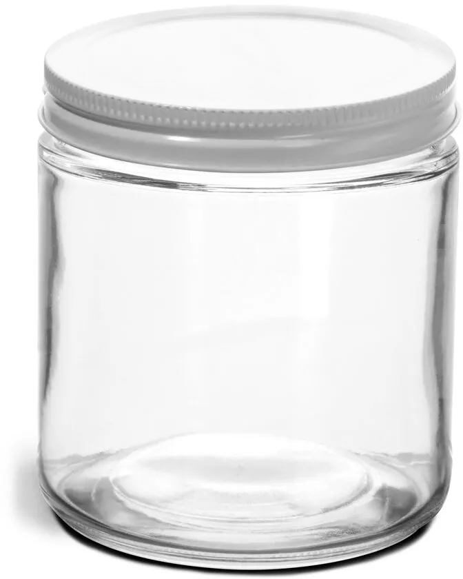  Pinnacle Mercantile 2 oz Glass Jars Containers Spice Straight  Sided with White Metal Lids 48 ct case: Home & Kitchen
