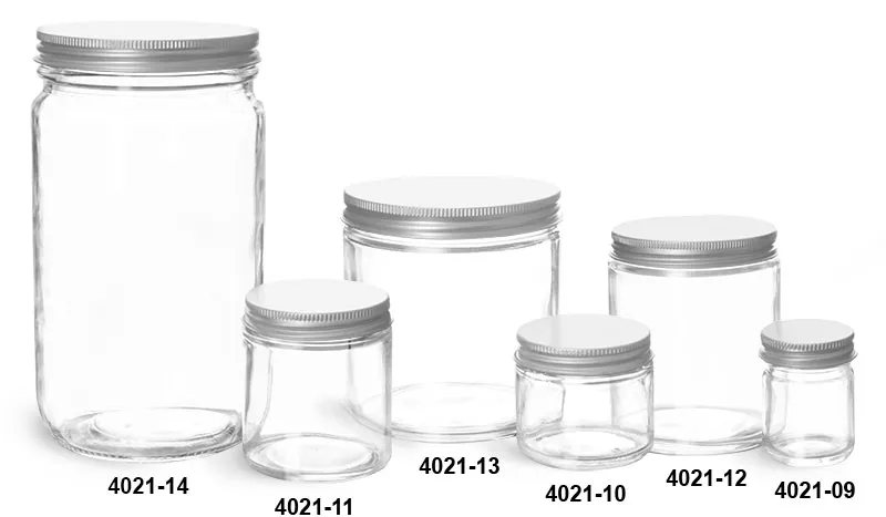 Straight Sided Glass Jar with White Lid, 6 oz