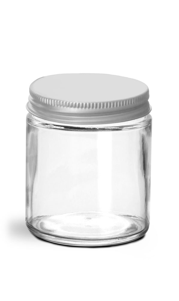 4 oz Clear Glass Jars w/ Lined Aluminum Caps