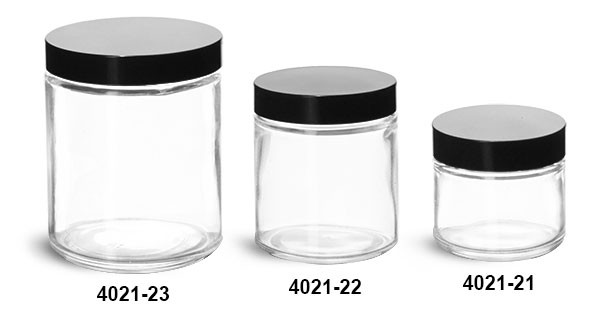 Sks Bottle & Packaging - Clear Glass Jars, Clear Glass Straight Sided 