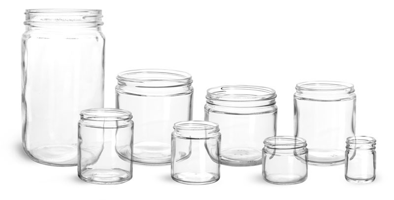 Clear Glass Jars (Bulk), Caps NOT Included