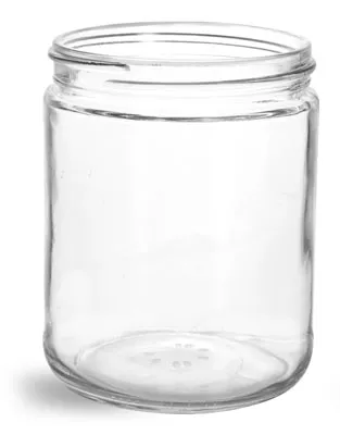 16 oz Clear Glass Straight Sided Jars (Bulk), Caps Not Included