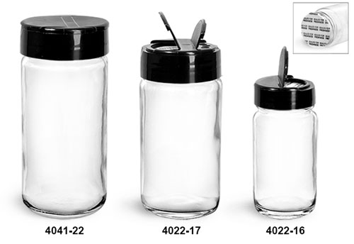 clear glass spice jars