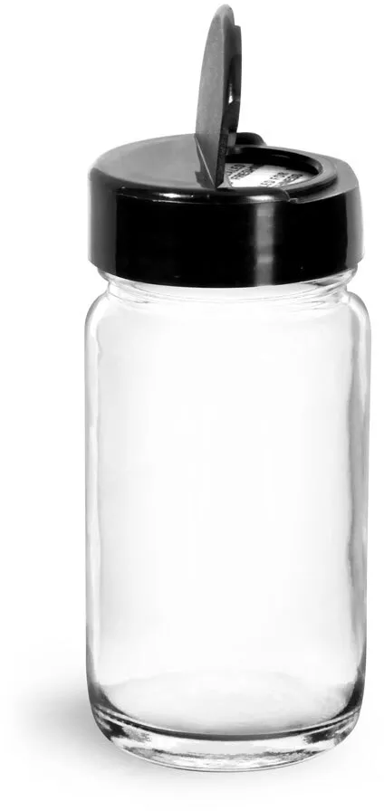 4 oz Clear Glass Paragon Spice Jars 48-400 (Cap Not Included) - 12/Case, Clear Type III BPA Free 48-400