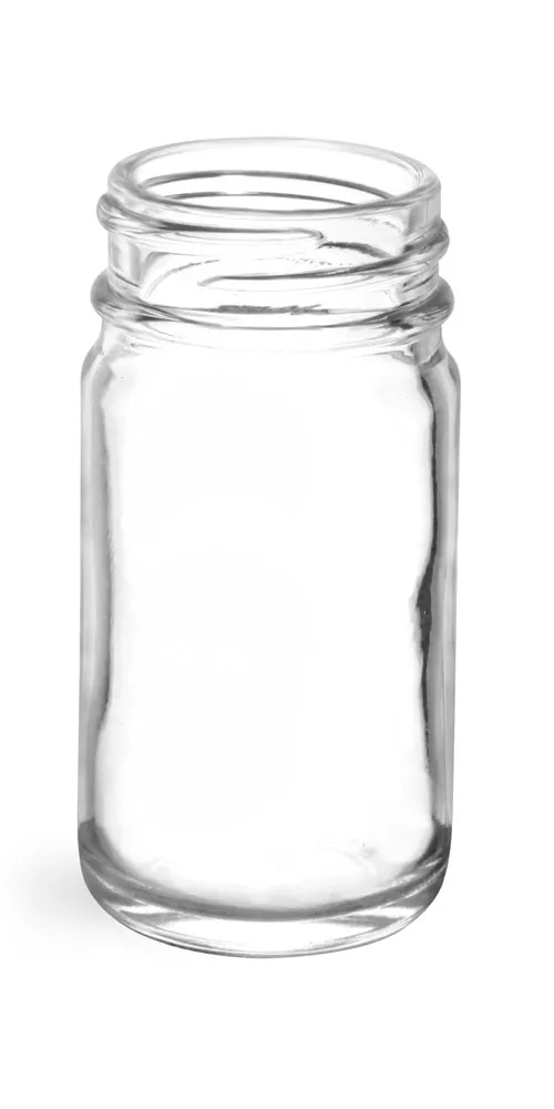 1 oz       Clear Glass Pharmaceutical Round Bottles (Bulk), Caps NOT Included