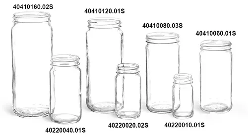 58-400 8 oz Clear Flint Glass Paragon Tall Jar (12/Case)