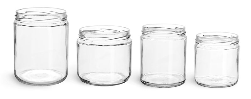 12 oz Clear Glass Jars, (Bulk) Caps NOT Included