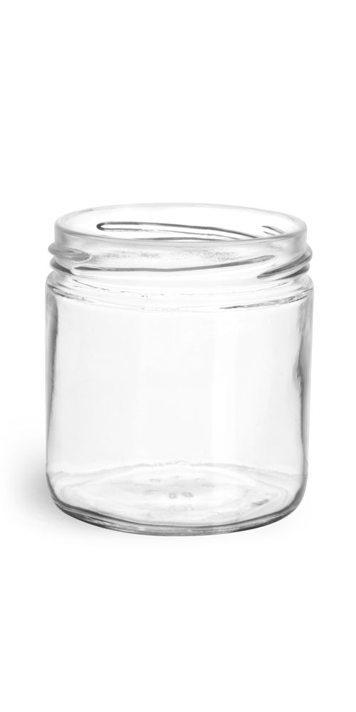 7.75 oz Clear Glass Straight Sided Jars