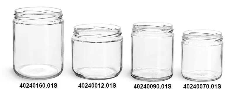Glass Jar: 6 oz. Straight Sided Flint Jar  Glass Jar: 6 oz. Straight Sided  Flint Jar