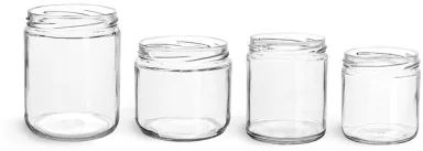 Clear Glass Straight Sided Jars (Bulk)