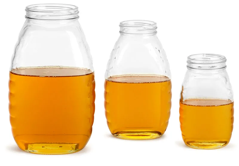 Clear Glass Honey Jars (Bulk), Caps Not Included