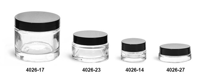 Download Sks Bottle Packaging Clear Glass Jars Clear Glass Thick Wall Cosmetic Jars W Black Pe Lined Caps