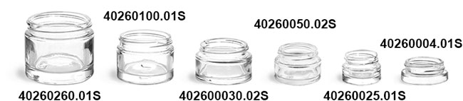 Glass Jars, Clear Glass Thick Wall Cosmetic Jars