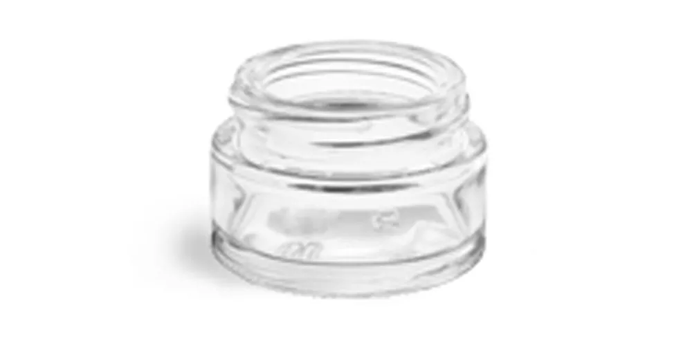 0.5 oz Clear Glass Thick Wall Cosmetic Jars (Bulk), Caps NOT Included