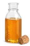 Clear Glass Muth Style Honey Bottles w/ Cork Stoppers