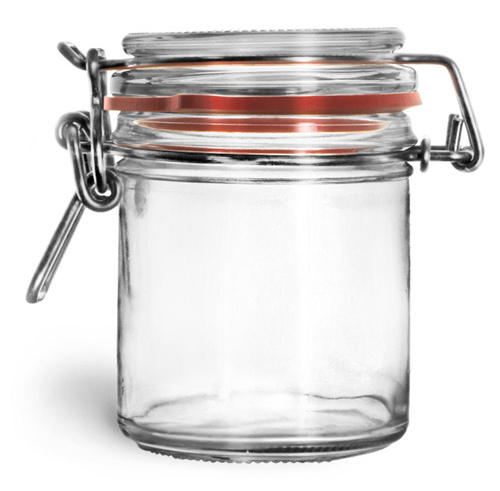 125 ml Glass Jars, Clear Glass Wire Bale Jars