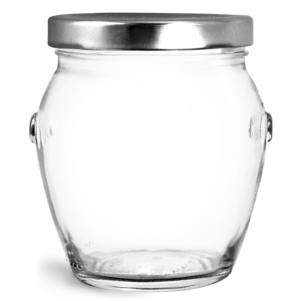SKS Bottle & Packaging 212 ml Glass Jars, Clear Glass Honey Pot Jars