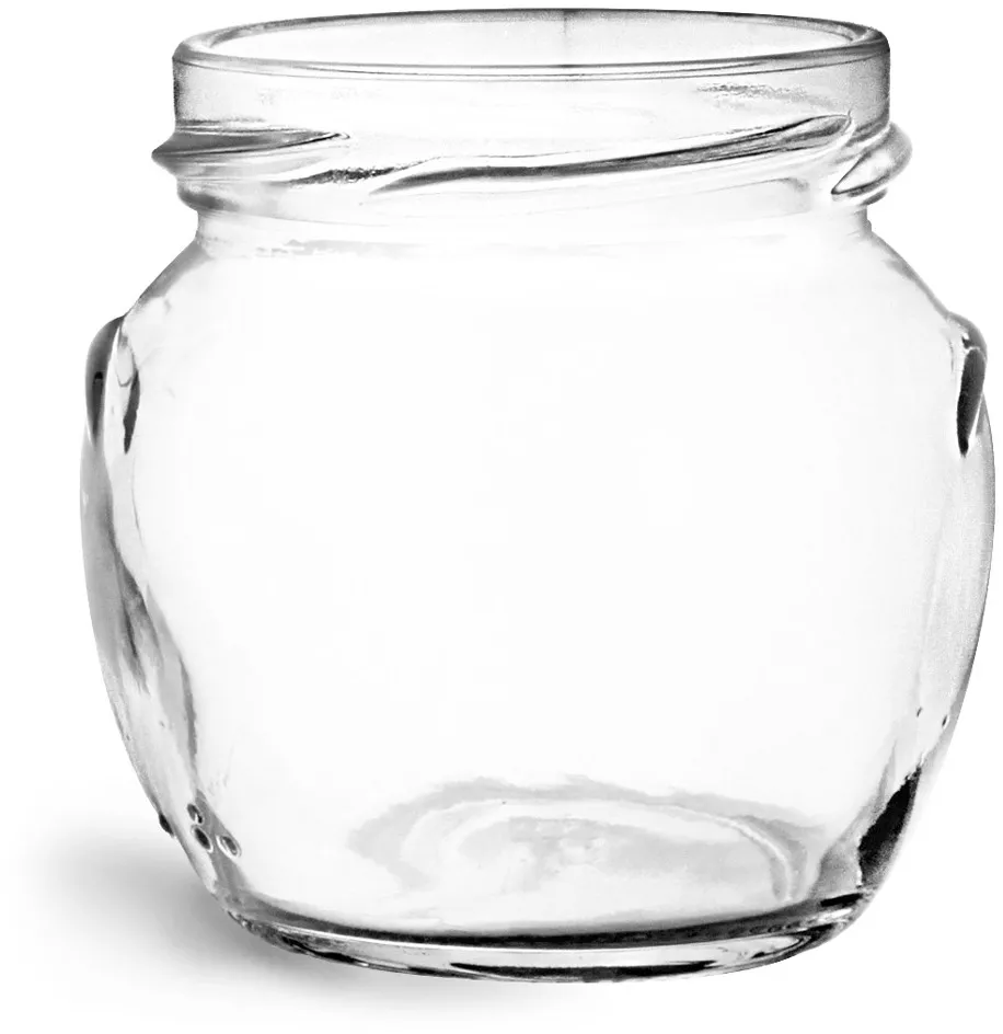 Clear Glass Honey Pot Jars (Bulk), Caps NOT Included