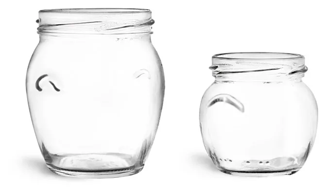 Hot selling 314ml small glass food storage jars with black caps