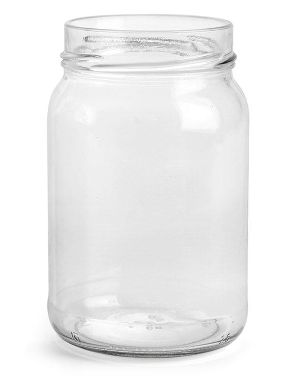 Glass Jars, 16.5 oz Clear Glass Wide Mouth Jars (Bulk), Caps NOT Included