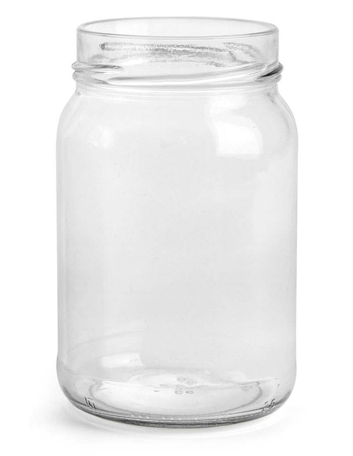 Clear Glass Wide Mouth Jars (Bulk), Caps NOT Included