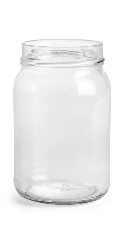 16.5 oz Clear Glass Wide Mouth Jars (Bulk), Caps NOT Included